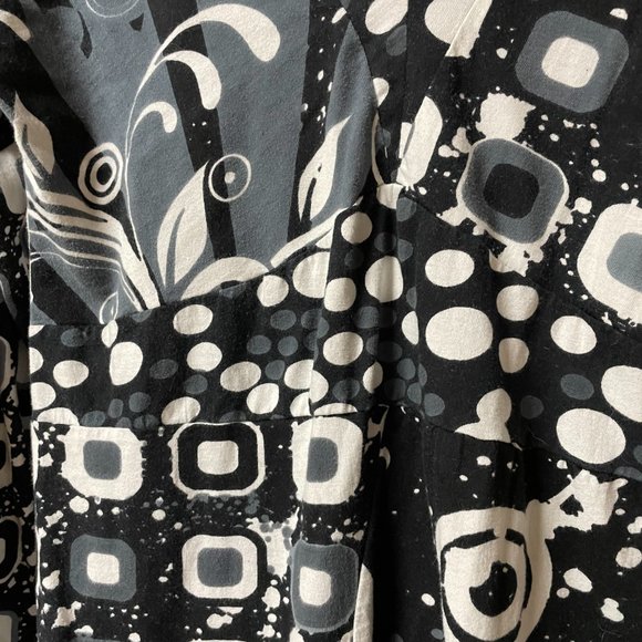 Aller Simplement, Bohemian Shirt Dress, comfortable cotton abstract patterns - Picture 3 of 4